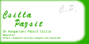 csilla pazsit business card